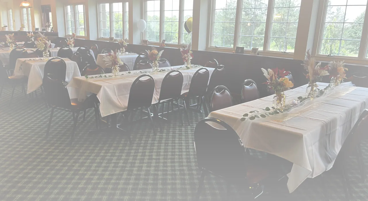 Tables arranged for a celebration at Chapel Hill Venue